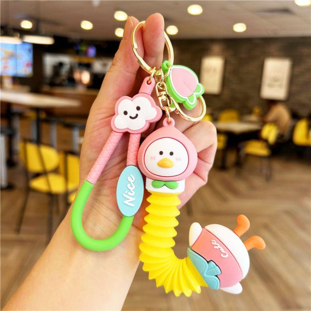 Norman Móc Chìa Khóa Hình Gà Đẻ Trứng Chiên Bằng Silicon Có Thể Rút Lại