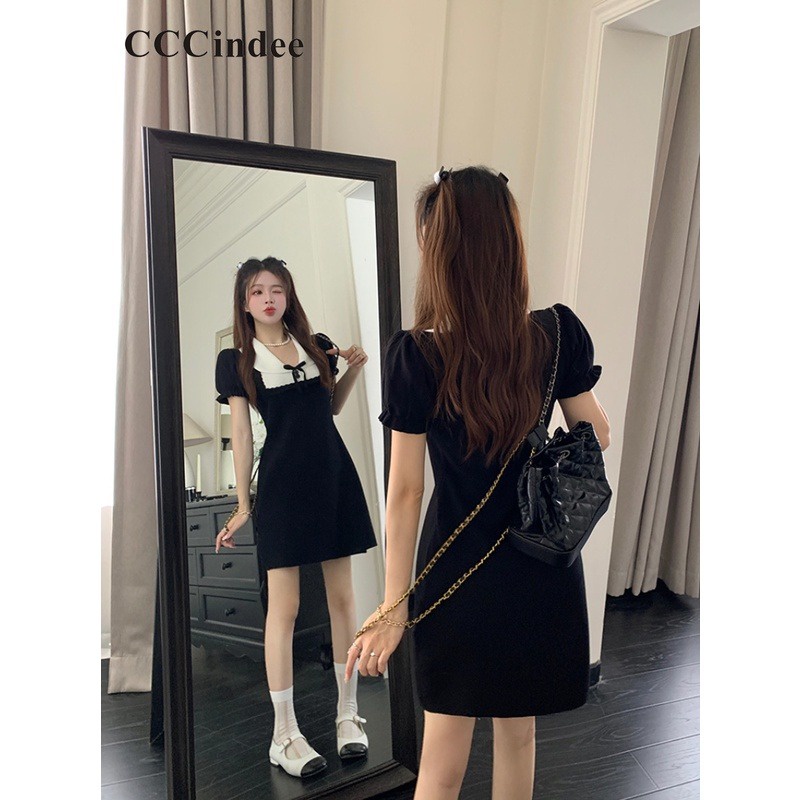 Đầm Polo Tay Ngắn Dáng Ôm Phối Màu Tương Phản Thời Trang 2023 Cho Nữ