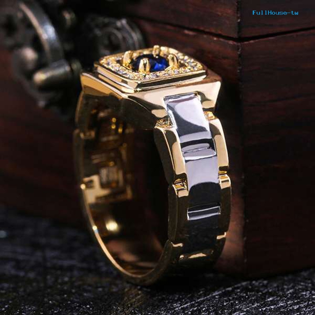 Nhẫn Cưới Đính Đá sapphire Nhân Tạo Sang Trọng Cho Nam