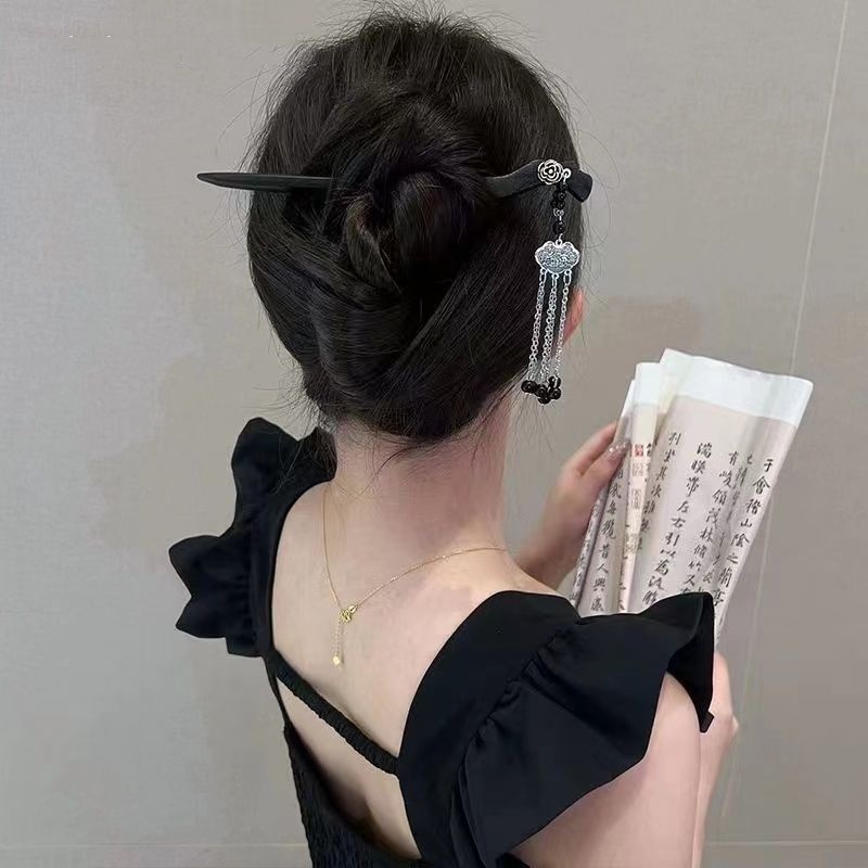 Trâm Cài Tóc Màu Đen Phong Cách retro Mùa Thu Mới 2023