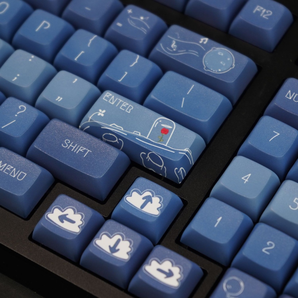 Keycap màu xanh Hoàng Tử Bé, keycaps128 phím, XDA cao 9.5mm, thăng hoa PBT, thích hợp cho bàn phím phím 87/68/84/104/108 ​