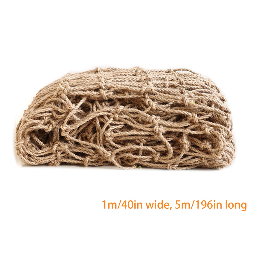 Fun ~ Lưới Cột Dây Thừng Gai Dầu Treo Trần Nhà Trang Trí Ban Công Phong Cách Mới Bền Thiết Thực