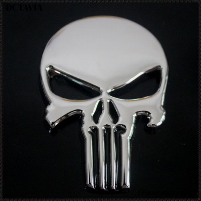 At Nhãn Dán Kim Loại Hình Đầu Lâu Trừu Tượng 3d Trang Trí Xe Hơi / Xe Tải / Mô Tô