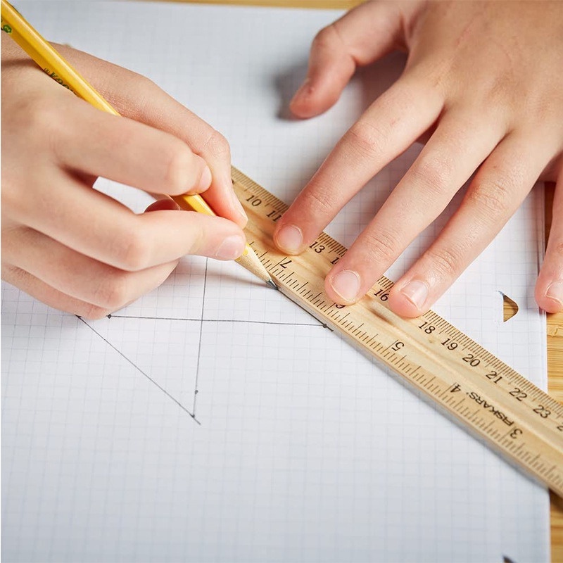 Thước Thẳng Bằng Gỗ Hai Mặt 15 / 20cm Dành Cho Học Sinh / Văn Phòng / Học Sinh
