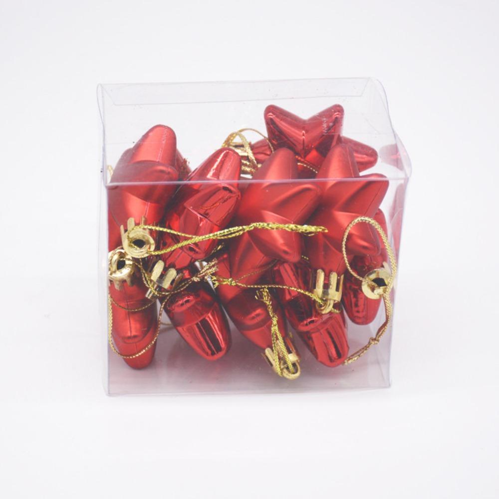 Set 1 12 Ngôi Sao / Trái Châu mini 4.8x4.8cm Trang Trí Cây Thông Giáng Sinh