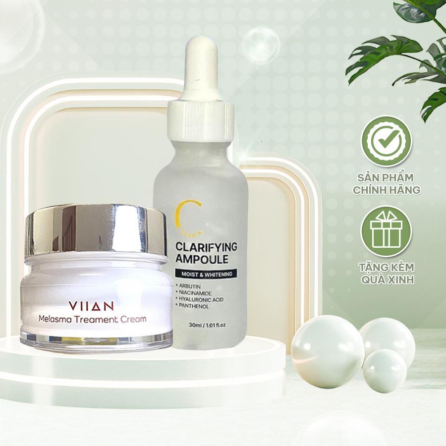 Combo Serum B3 Vàng cấp ẩm dưỡng trắng +Kem Nám Melasma Treatment Cream Viian  CB067