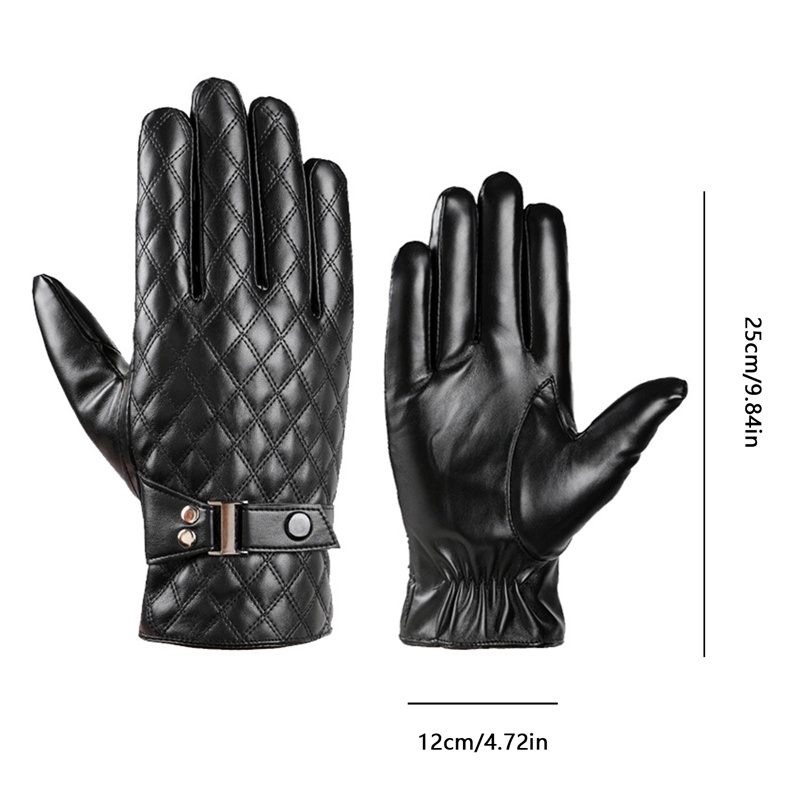 Sf Găng Tay Da Mùa Đông Màu Đen Chống Gió Giữ Ấm Có Thể Chạm Màn Hình Cảm Ứng Cho Nam