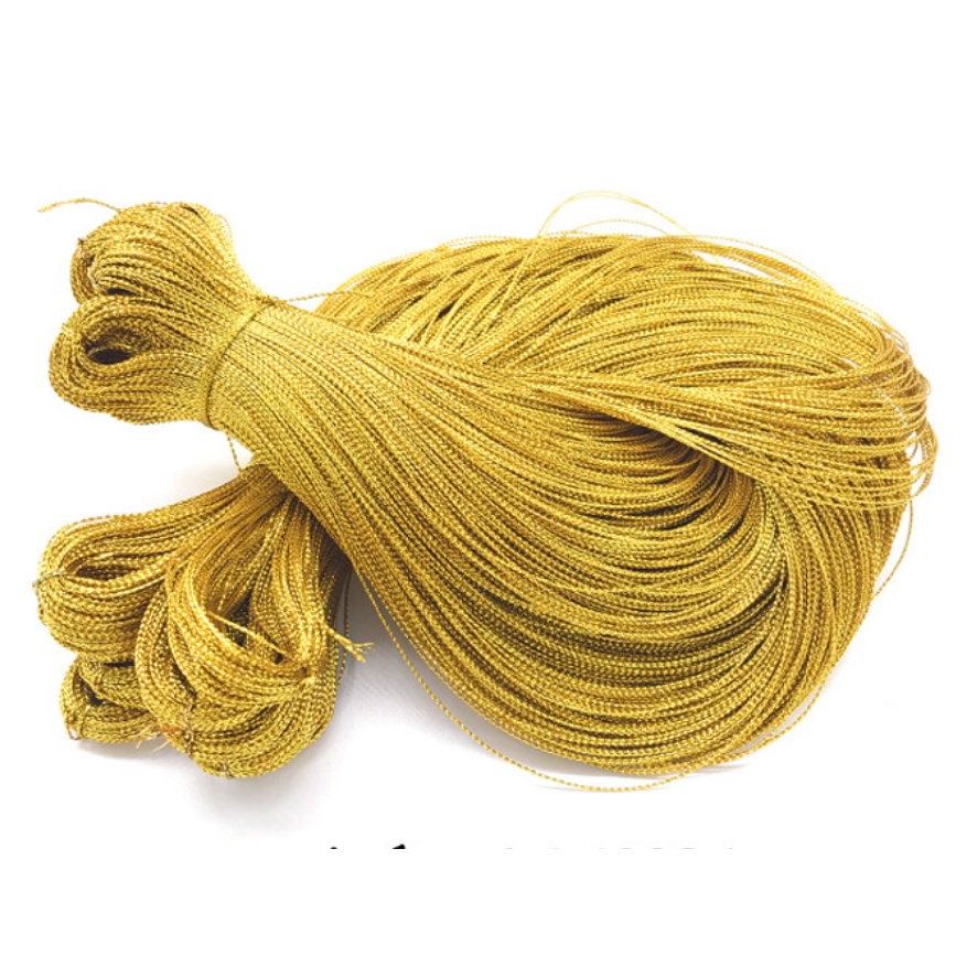 Cuộn 100m Dây Tơ MẪU A2 trang trí treo phụ kiện sợi mảnh 1mm VÀNG, BẠC