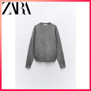 Sản phẩm mùa thu mới ZARA áo len mềm cổ tròn dài tay dành cho nữ