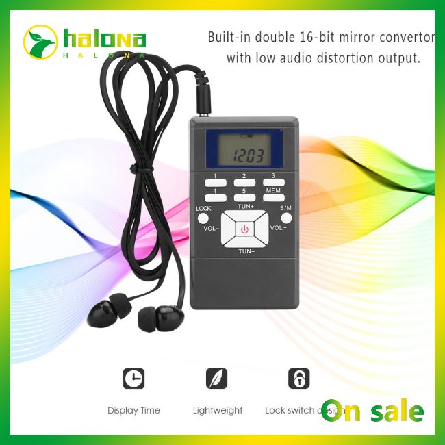 Radio Kỹ Thuật Số Bỏ Túi halo fm Có Màn Hình lcd Hiển Thị Pin Và Bán Dẫn