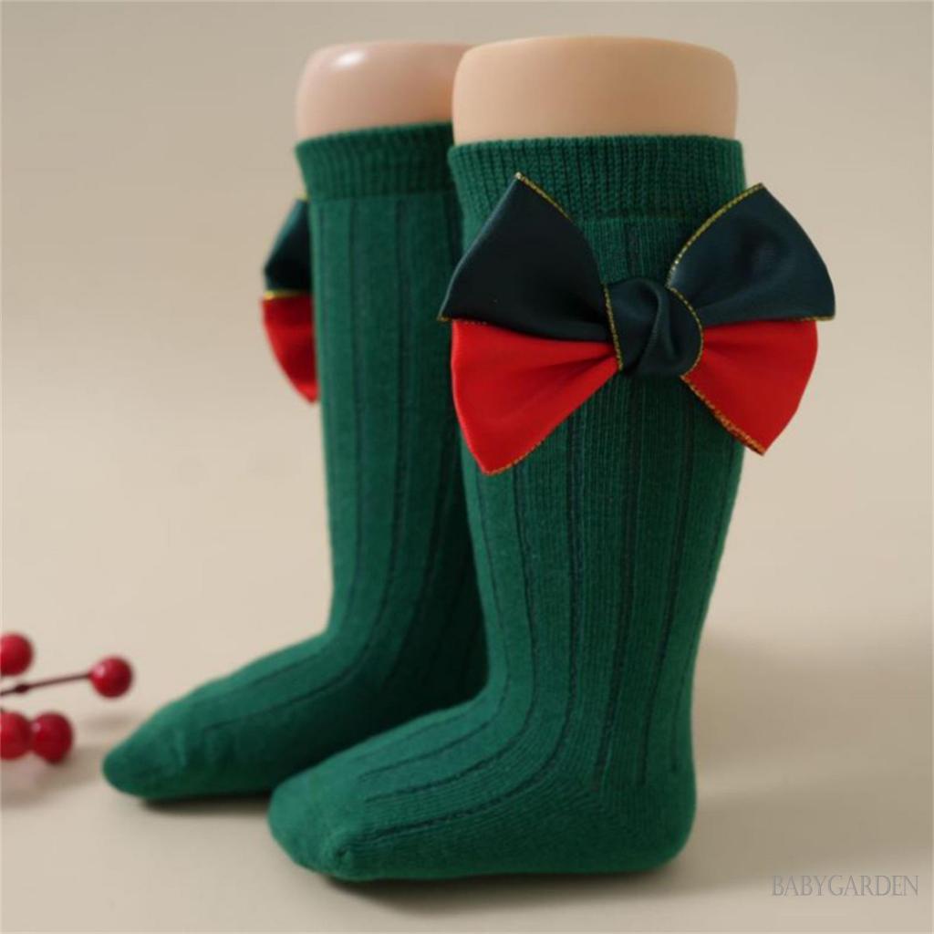 Vớ Dài Mềm Đính Nơ Trang Trí Giáng Sinh Dễ Thương Cho Bé Gái Từ 0-4 Tuổi
