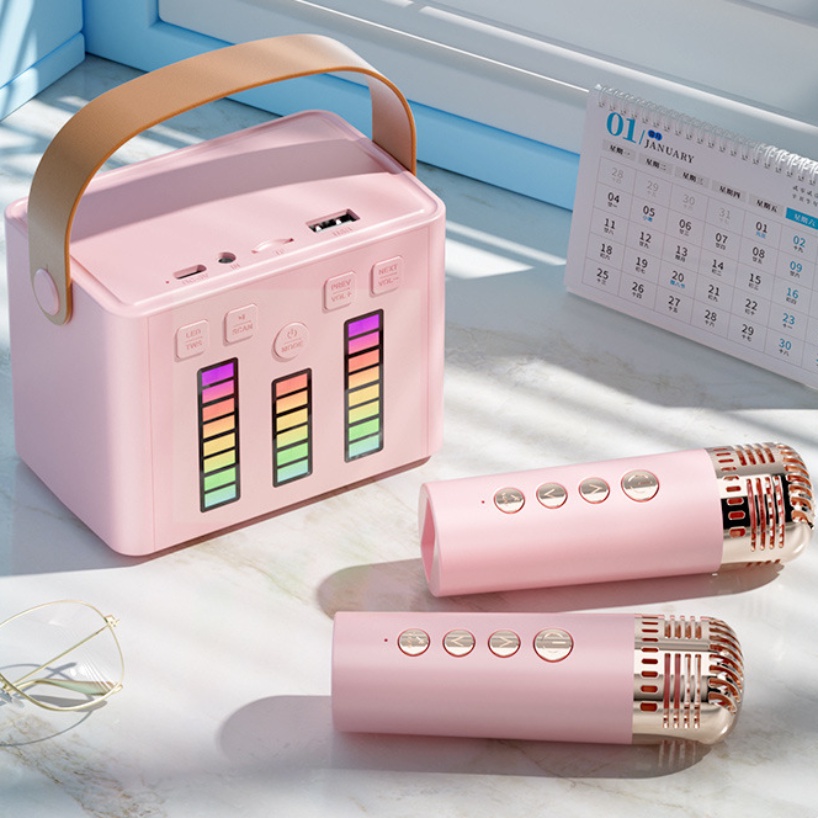 Bộ Loa karaoke bluetooth Không Dây mini Có Đèn rgb