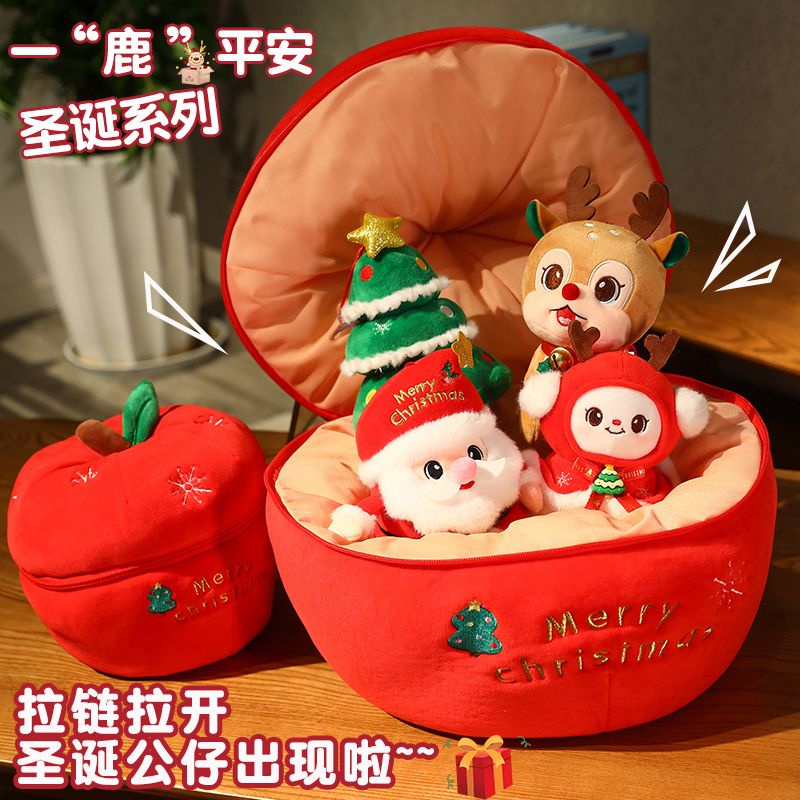 Mới Búp Bê Nhồi Bông Hình Ông Già Noel Và Quả Táo Dễ Thương