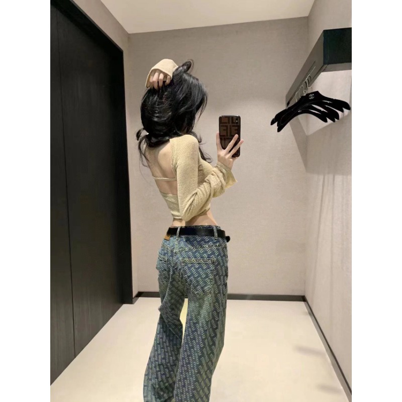 Quần Jean jacquard 23Ww Thu / Mùa Đông Mới