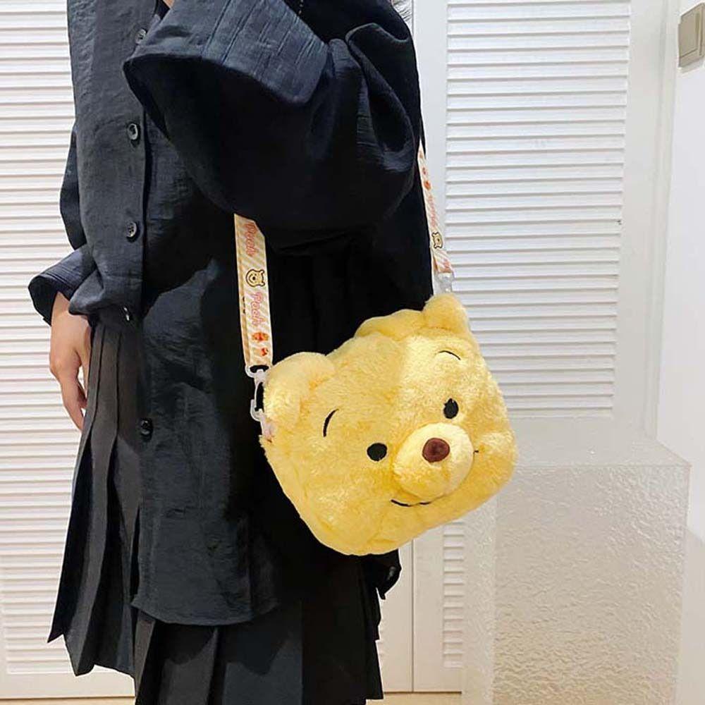 Shanhai Túi Xách Đeo Vai Hình melody / Chuột Mickey / stitch / Gấu cinnamoroll / Hello Kitty Bằng Lông Nhung Có Thể Điều Chỉnh