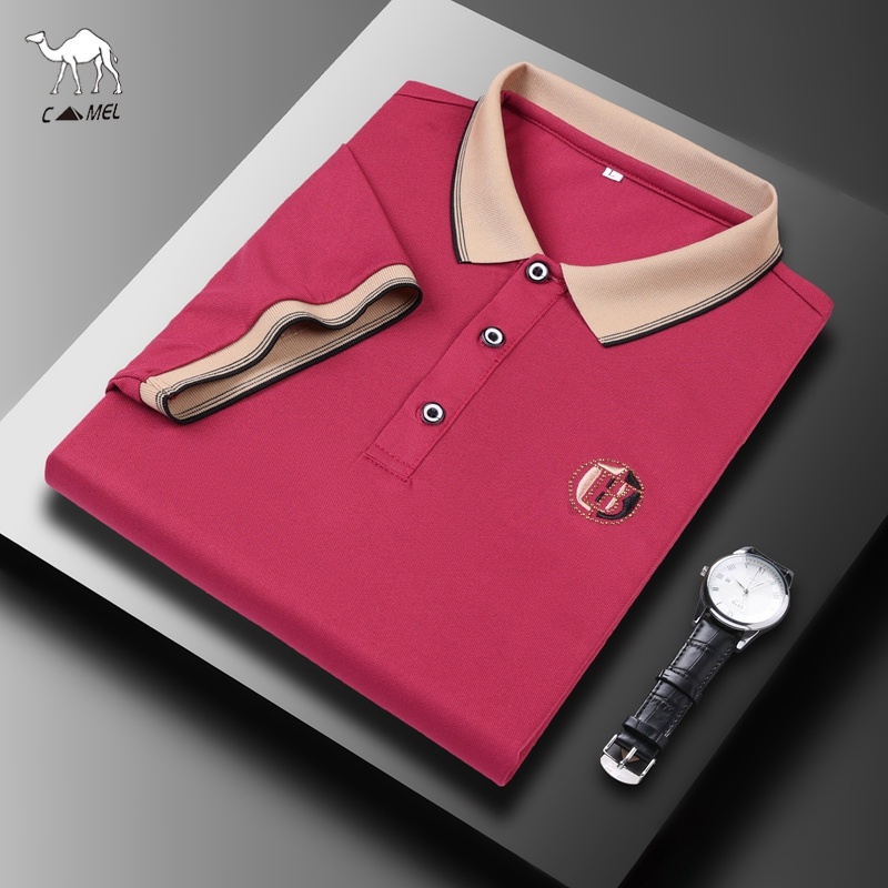 Áo polo Tay Ngắn Dáng Rộng Mỏng Thoáng Khí Thêu Họa Tiết Thời Trang Mùa Hè Cho Nam Trung Niên