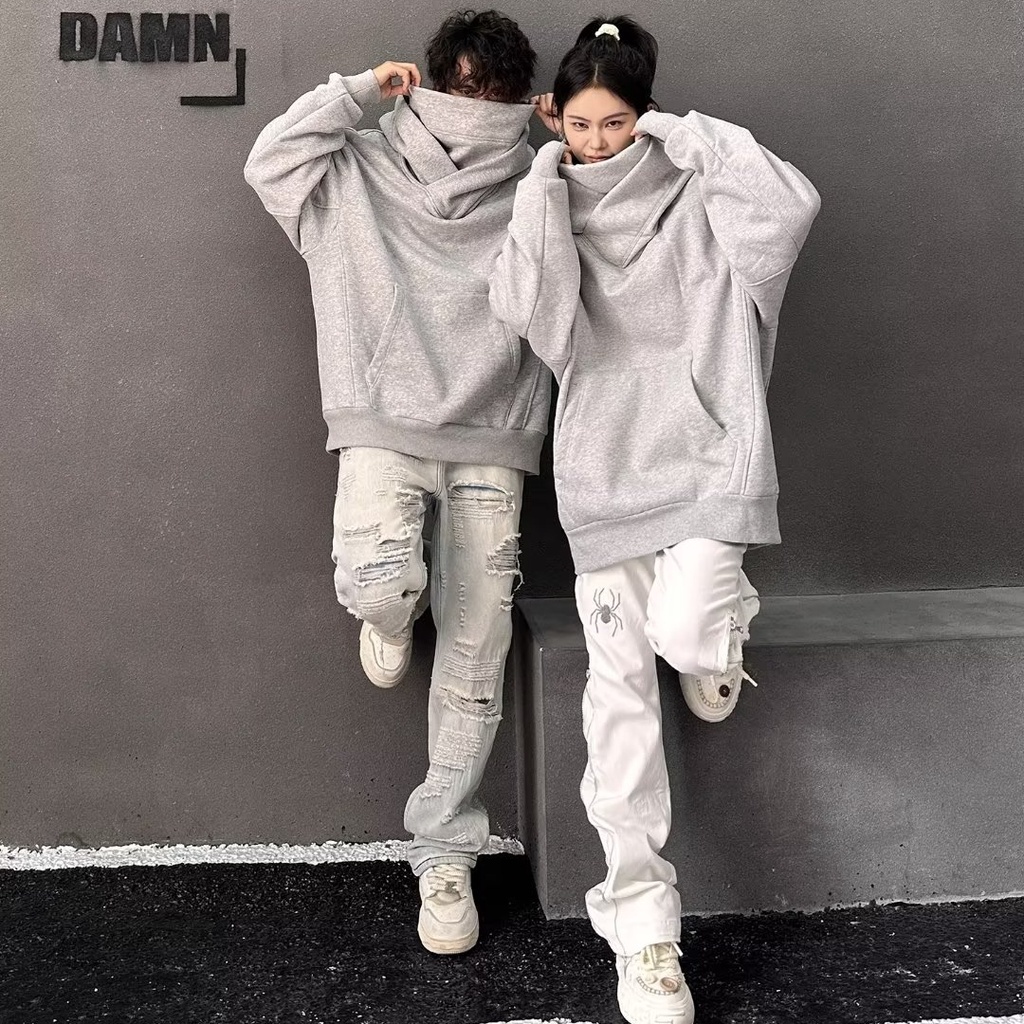 Áo Hoodie Hai Lớp Form Rộng Phong Cách Đường Phố Mỹ Cá Tính Dành Cho Nam Nữ Áo Hoodie Nam Áo Khoác Đôi Nam Nữ