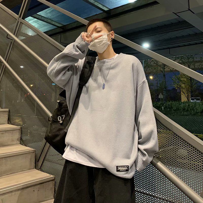 Áo Len Tay Dài Cổ Tròn Màu Sắc Thời Trang Thu Đông Cho Nam Nữ