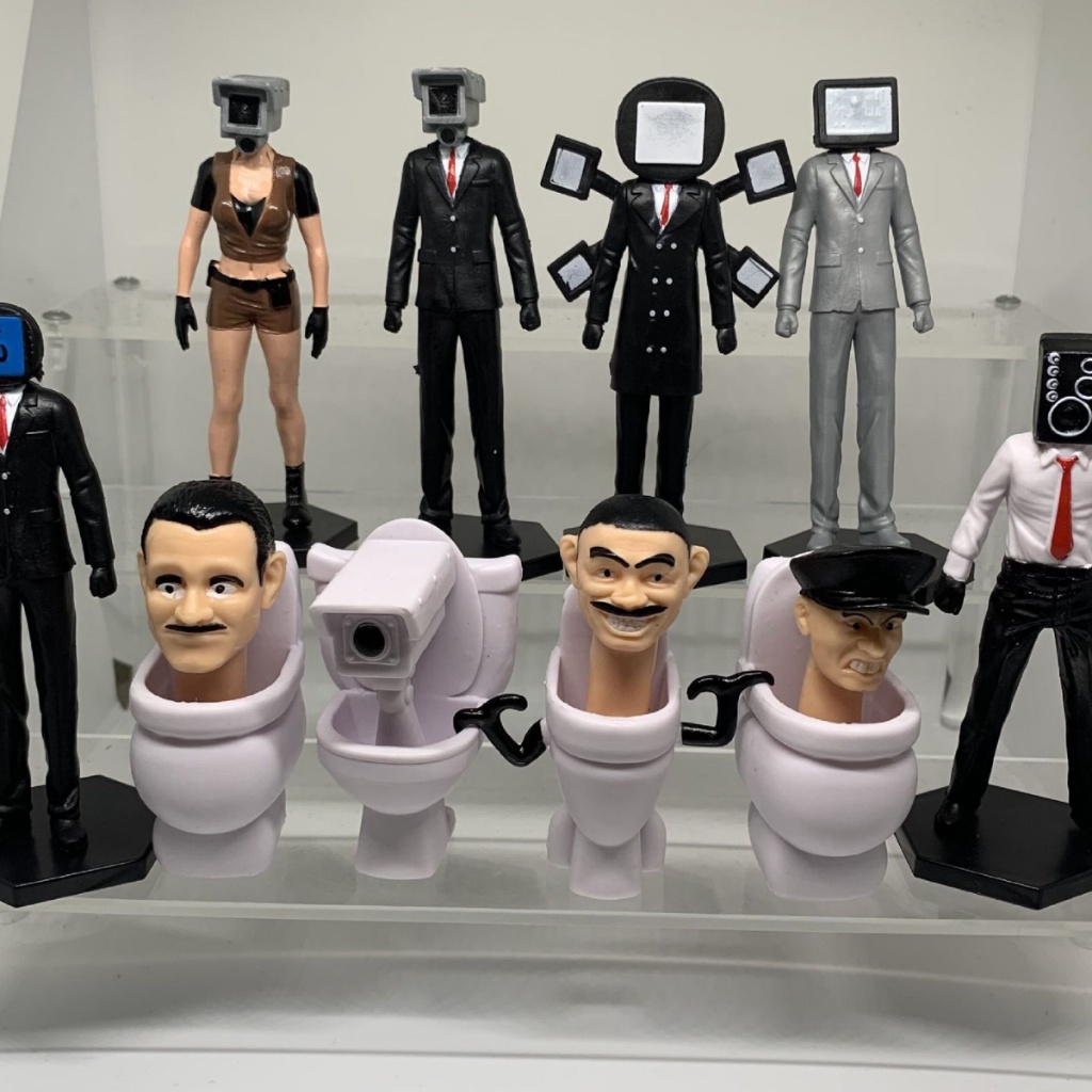 Mô Hình Đồ Chơi Skibidi Toilet Wooti Mô Phỏng Skibidi Bồn Cầu Titan Man Làm Quà Tặng Cho Bé Chất Liệu Nhựa An ToàTặng ô