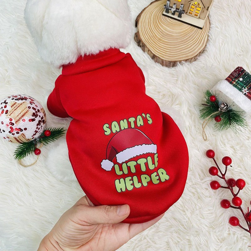 Áo Len Lông Cừu Giữ Ấm Mùa Thu Đông Phong Cách Giáng Sinh Dành Cho Thú Cưng