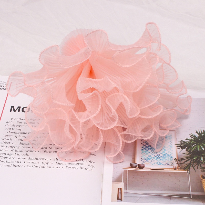 Giấy gói hoa-cuộn voan sóng viền ngọc trang trí bó hoa 28cm*4m YK