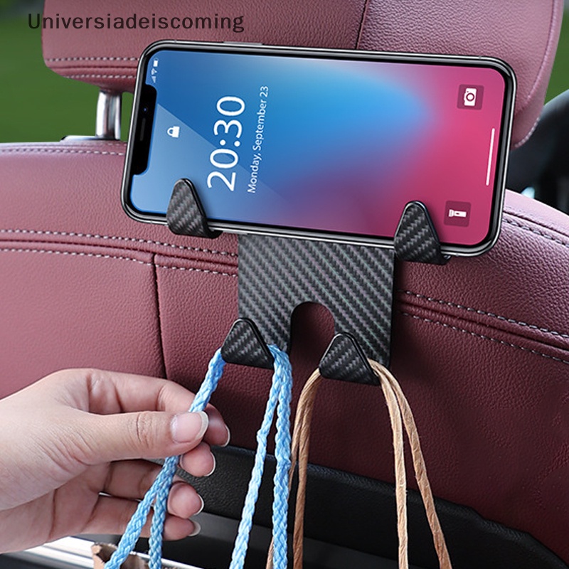 Universeiscoming ^ ^ Giá Đỡ Điện Thoại Di Động Sợi carbon Có Móc Gắn Ghế Xe Hơi Thông Dụng * Mới