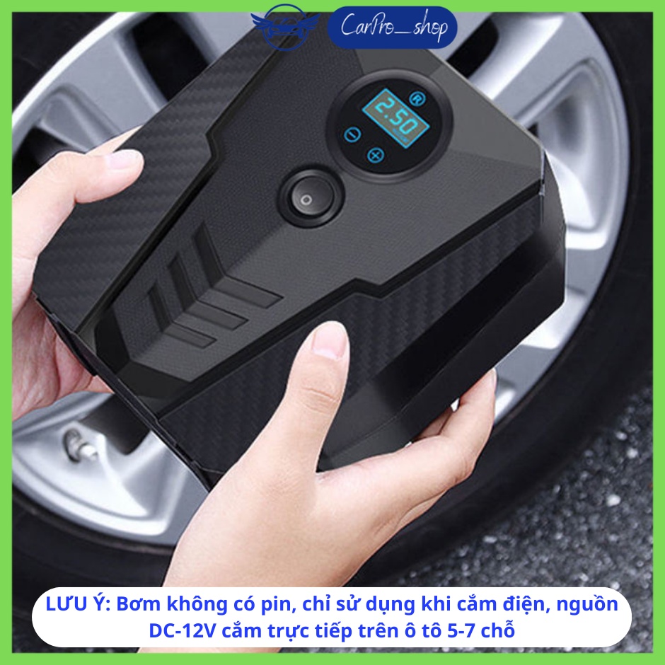 Bơm lốp ô tô, bơm xe hơi mini sử dụng điện 12V tự ngắt khi đạt áp suất