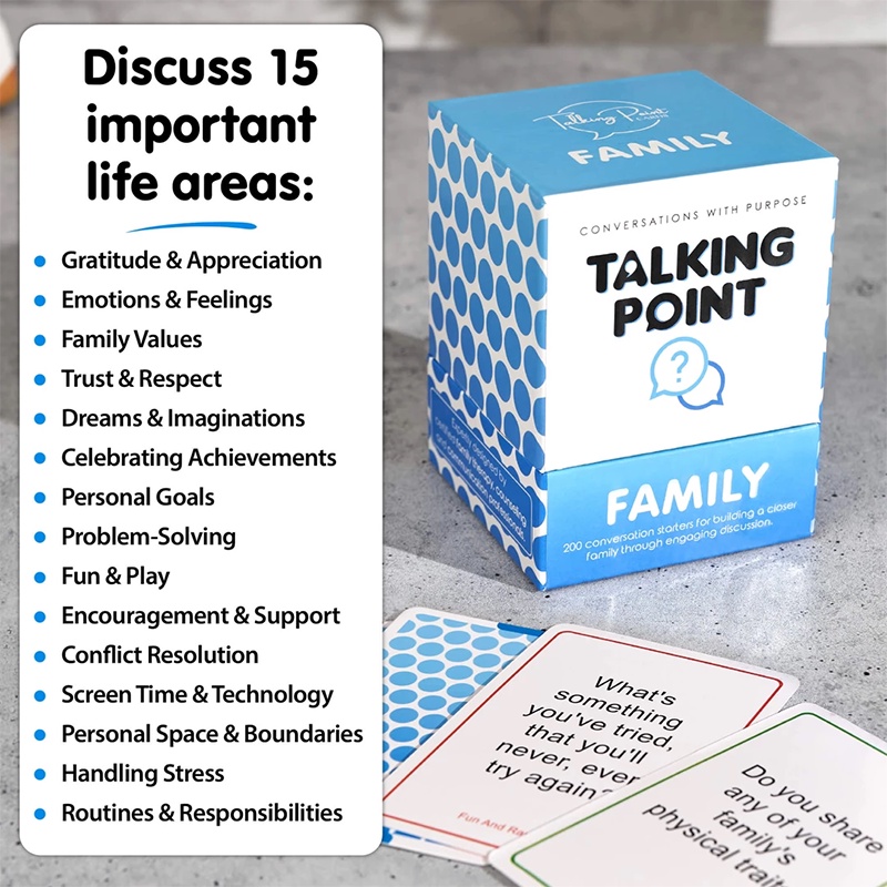200 Family Conversation Cards - Put Down The Phones & Connect with Your Family - Get to Know Each Other Better with Meaningful Talk