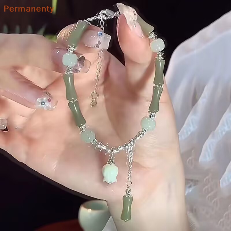 Vòng Tay Chuỗi Hạt Tre Màu Xanh Lá Phong Cách Trung Hoa Cổ Điển Thời Trang Cho Nữ