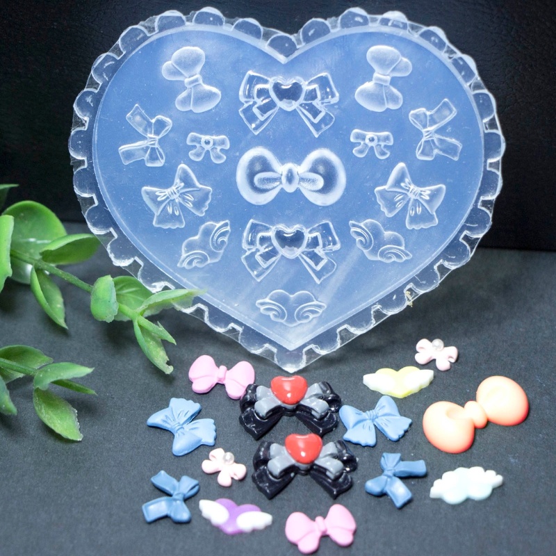 Set Khuôn silicone Chạm Nổi Hình Nơ Làm Móng Nghệ Thuật