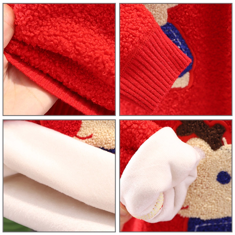 Áo Sweater Mùa Đông Phong Cách Hàn Quốc Cho Bé Trai Và Bé Gái Vải Nhung Dày Phong Cách Momchose Hàng Mới