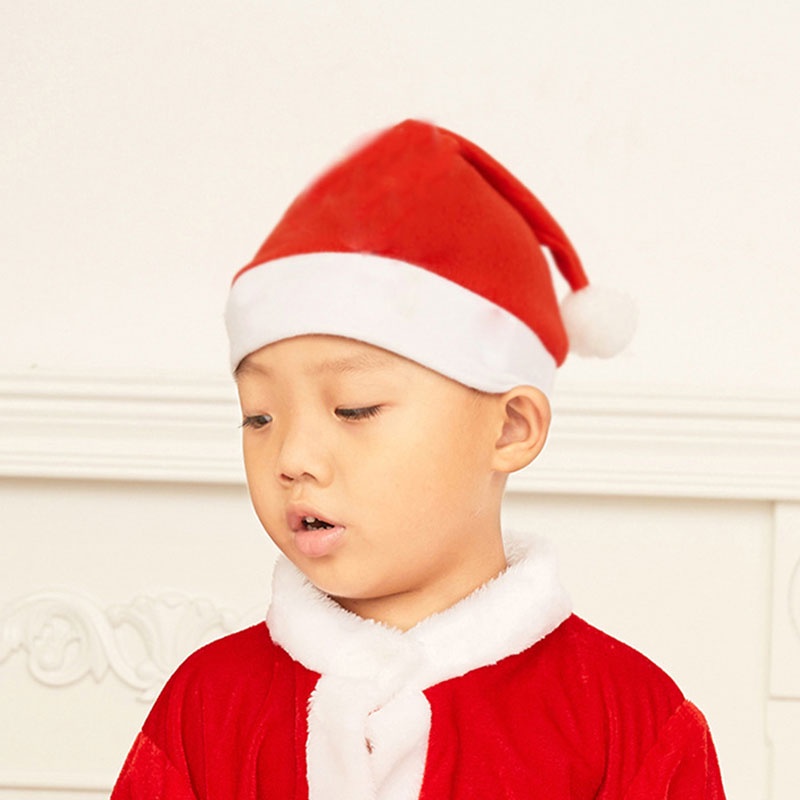 Mũ Ông Già Noel Bằng Vải Không Dệt Dày Dặn Dành Cho Trẻ Em Và Người Lớn