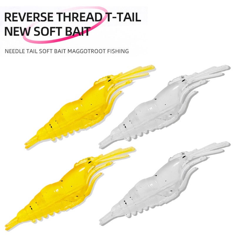 Mồi Tôm Giả mini Mềm Mại Dùng Câu Cá Ban Đêm