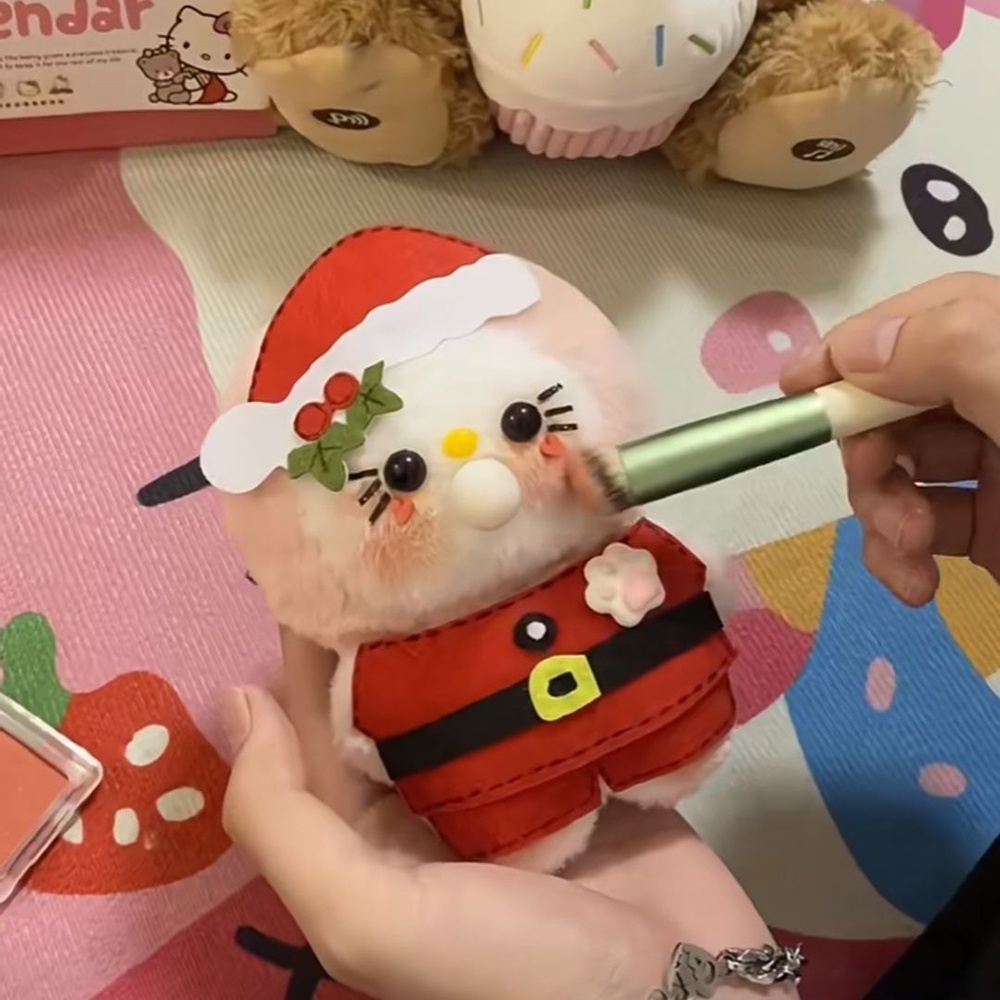 Búp Bê Hoạt Hình Nhồi Bông Mềm Có Tiếng Kêu Bằng Tay diy Sáng Tạo Trang Trí Giáng Sinh