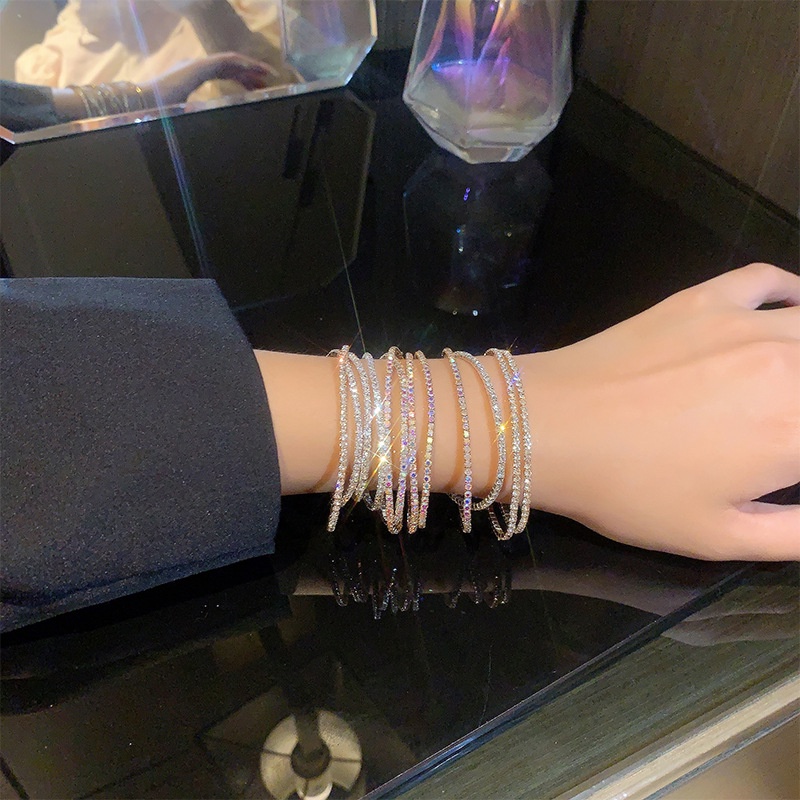 Vòng Tay Zircon Màu Sắc Vàng / Bạc Phong Cách Hàn Quốc Cho Nữ