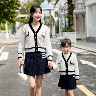Áo Khoác cardigan Màu Trơn Thời Trang Cho Mẹ Và Bé
