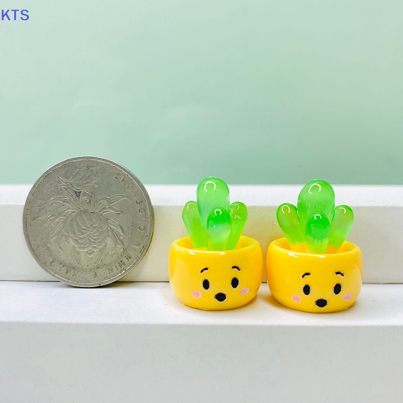 Kts Chậu Cây Nhựa Phát Quang mini Trang Trí Nội Thất Nhà Búp Bê