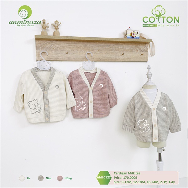 Aminaza - Áo khoác len, áo Cadiganlen cực mèm ấm cho bé trai, bé gái
