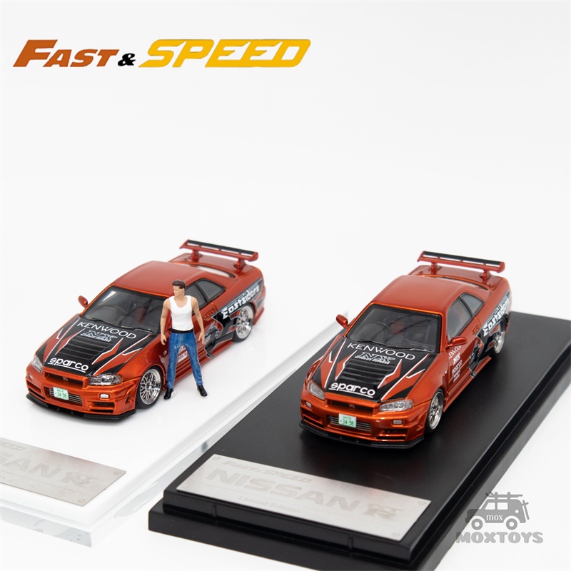 Mô Hình Xe Ô Tô Đồ Chơi skyline gt-r r34 z-Strike nfs Với Tỷ Lệ 1: 64