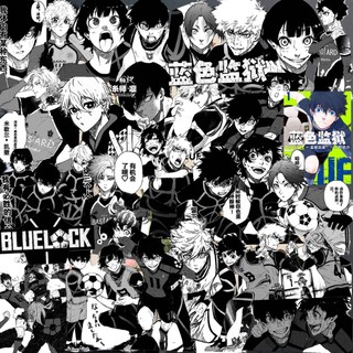 64Pcs/Set ❉ Blue Lock . Classical Black & White Series 02 Stickers ❉ DIY Fashion Decals Doodle Stickers