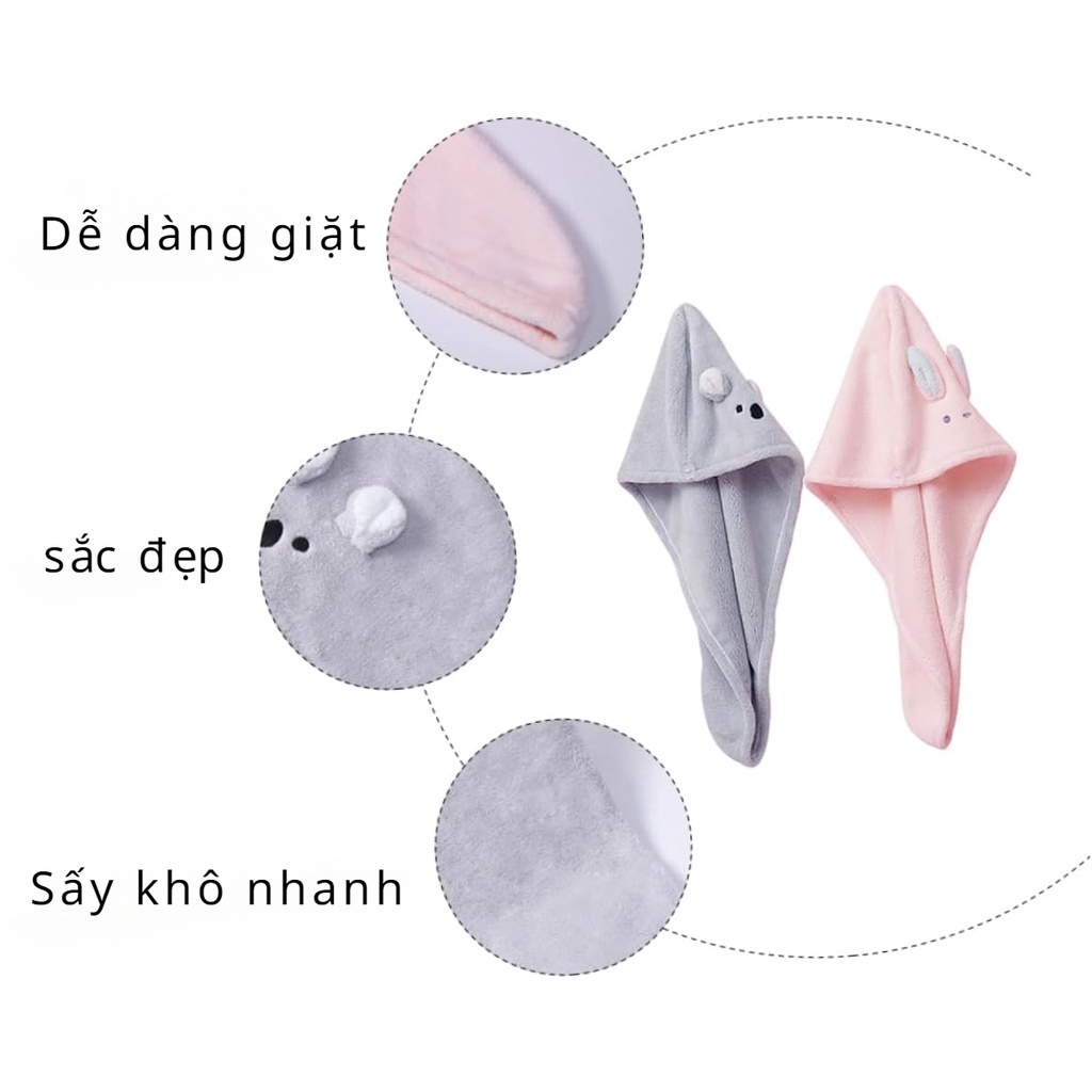 Khăn siêu thấm dành cho nữ dầu gội đầu salon tóc mũ đặc biệt