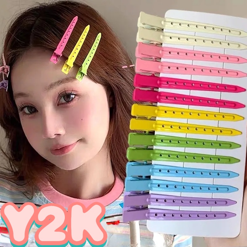 Kẹp Tóc Mỏ Vịt Dài Bằng Kim Loại Y2K Thời Trang Hàn Quốc Nhiều Màu Sắc Cố Định Không Để Lại Dấu Vết Phong Cách Punk Cổ Điển Dành Cho Bạn Nữ