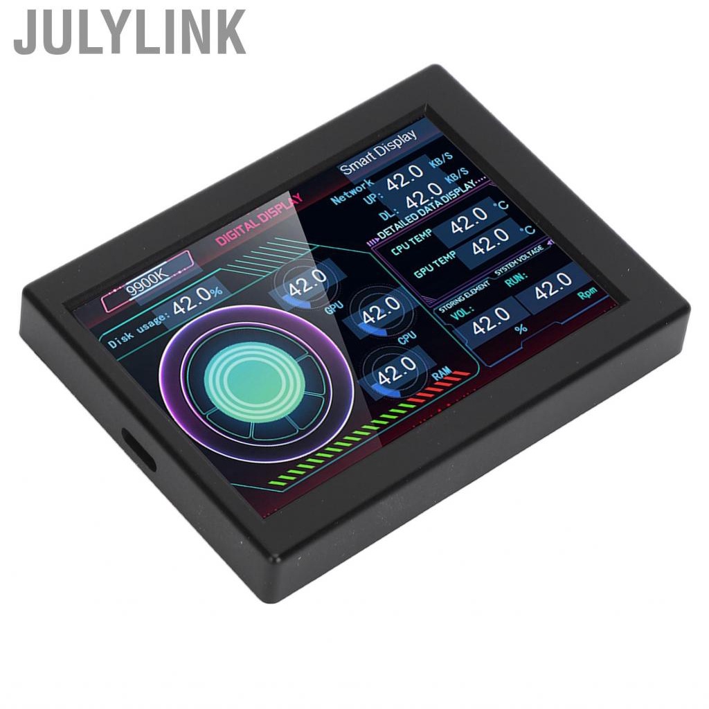 Julylink 3.5 PC  Panel Display DIY Type C IPS USB Temperature With RHS