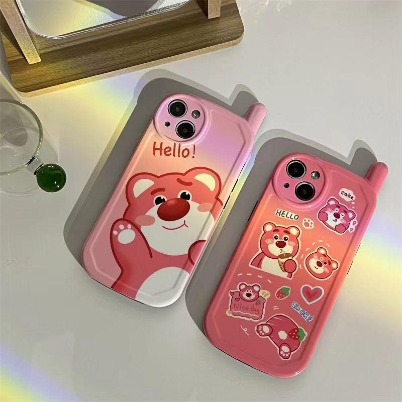 Ốp Điện Thoại In Hình Gấu Và Quả Việt Quất Dễ Thương Cho iphone7 7plus 8 8plus xs xr 11 12 13 14 15 pro plus promax