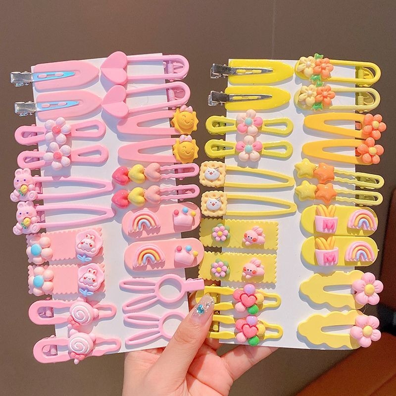 Set 20 Kẹp Tóc Nhỏ mini Họa Tiết Hoạt Hình Phong Cách Dễ Thương Hàn Quốc Cho Bé Gái