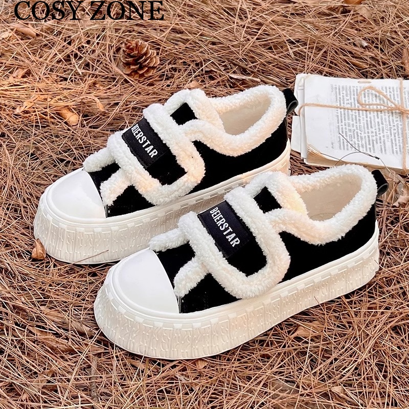 Cosy_Zone  Dép bông Dép Lông giày thể thao nữ ĐẾ CAO SU Tiện dụng Thể thao và thời trang FMR23B0R49 47Z231120