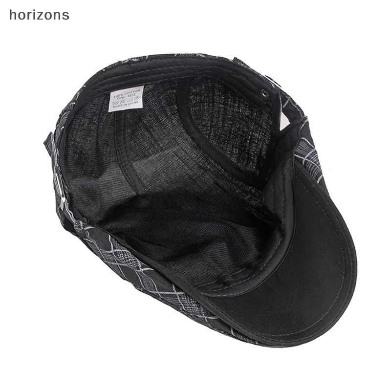 Mũ beret Kẻ Sọc Caro Che Nắng Mỏ Vịt Phẳng Xương Cá Cho Nam Và Nữ