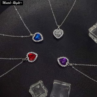 Vòng cổ choker đính đá hình trái tim đơn giản cổ điển