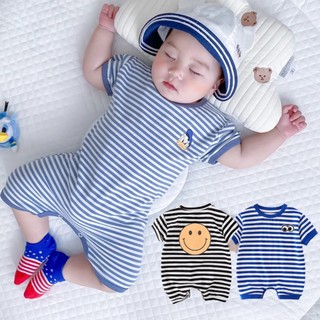 Mùa Hè Bé Trai Và Bé Gái Thời Trang Hoạt Hình Dễ Thương In Hình Cotton Nguyên Chất Áo Liền Quần Tay Ngắn 0-24 Tháng Tuổi