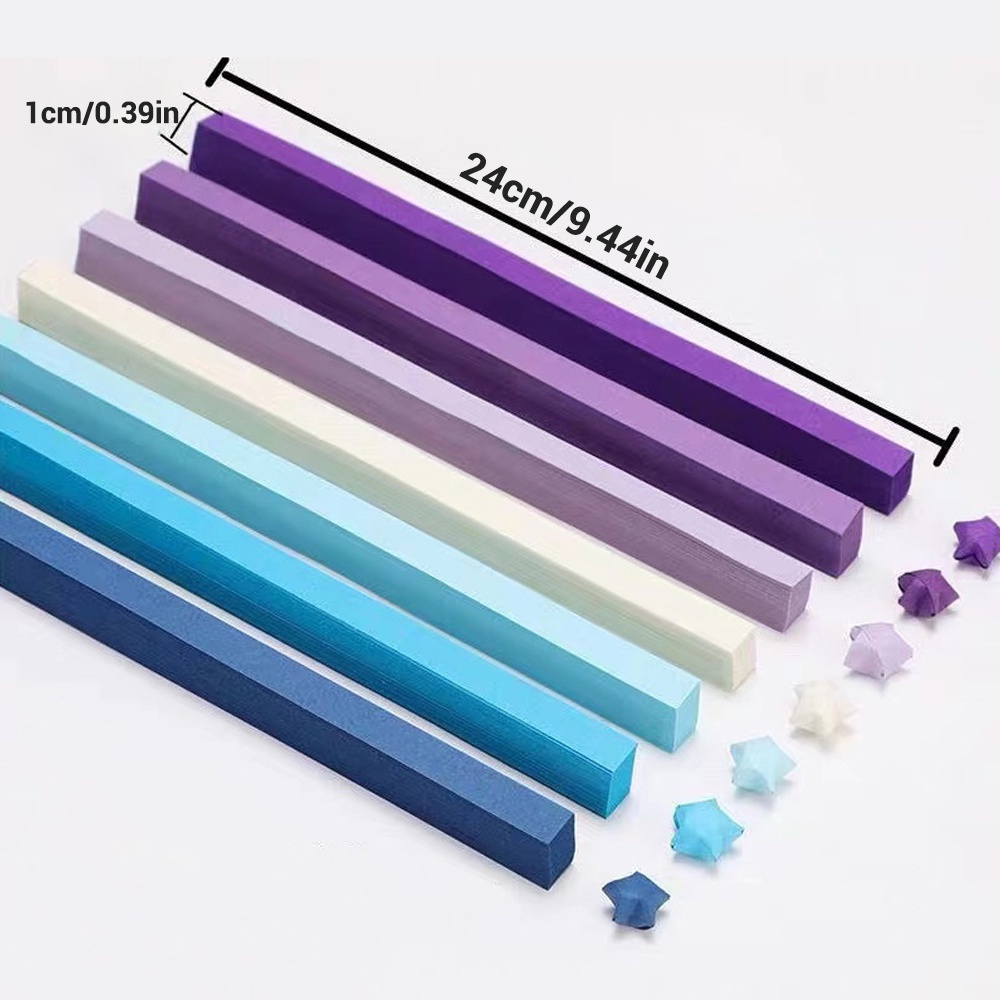 Set 540 Giấy Xếp origami Hình Bầu Trời Đầy Màu Sắc Làm Quà Tặng / Valentine / Năm Mới